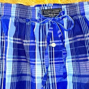 NWOT Men’s polo sleep pants blue plaid
